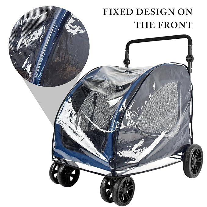 Large Dog Stroller Rain Cover, EVA Transparent Waterproof Windproof Snowproof Cover, Dog/Pet/Cat Stroller Rain Cover for Outdoor, Pet Supplies