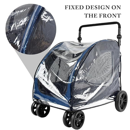 Large Dog Stroller Rain Cover, EVA Transparent Waterproof Windproof Snowproof Cover, Dog/Pet/Cat Stroller Rain Cover for Outdoor, Pet Supplies