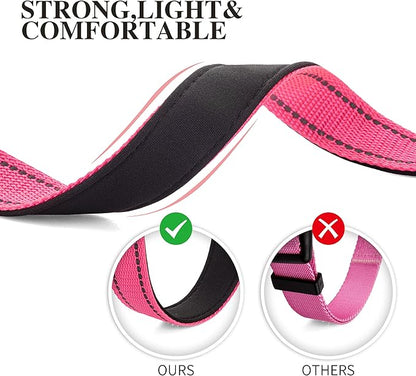 2 Pack Reflective Dog Collars for Medium Large and Small Breed Dogs Male Female,Padded Soft Durable Nylon Neoprene Collar for Puppy Dogs Girl Boy with Quick Release Safety Buckle,Pink,Blue,S