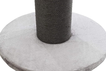 TRIXIE Pepino Cat Scratching Post 35 Inch - Cat Scratcher with Soft Fabric Covering Base and Durable Sisal Rope - with Platform Bed & Dangling Cat Toy - in Gray