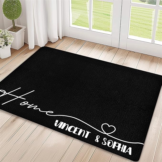 Custom Doormat with Family Name - Personalized Entryway Door Mat Front Door Mat for Outdoor Decor Entrance Mat Housewarming Gift with Anti-Slip Backing Design10