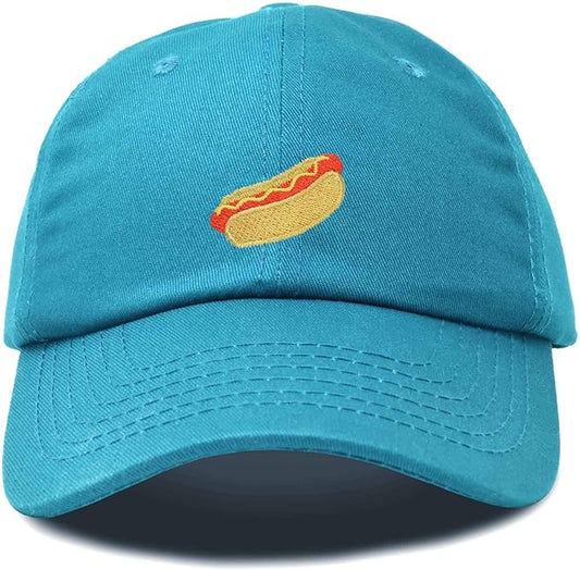 DALIX Hot Dog Hat Embroidered Mens Womens Baseball Cap