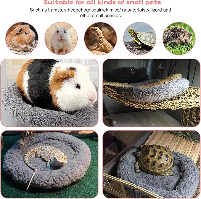 BWOGUE Hamster Bed,Round Velvet Warm Sleep Mat Pad for Hamster/Hedgehog/Squirrel/Guinea Pig/Rats and Other Small Animals