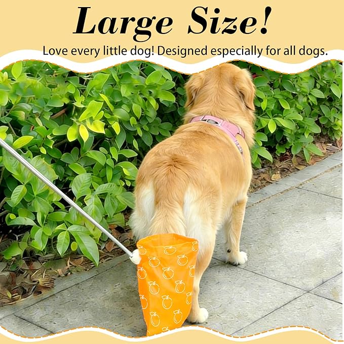 Citrus Scented Dog Poop Bags - 360 counts Orange Pet Waste Bags with Dispensers, Extra Large 13x9 Inch Leak-Proof Fragrance Bags for Dogs Walking and Cat Litter