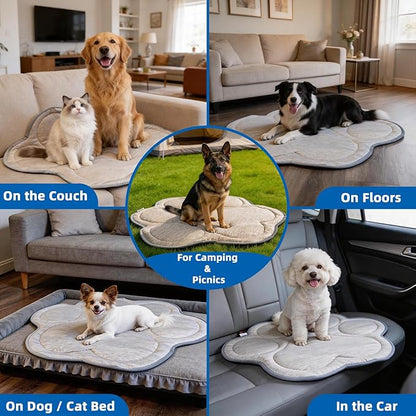 Dog Cooling Mat Self Coolings Foldable Cooling Pad for Dog in Summer Coolings Mat for Dogs and Cats Machine Washable (Dog Paw, Large-36 L x 32" W)