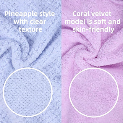 Super Absorbent Dog Bathrobe Pineapple Soft Fast Drying Dogs Towel Robe Adjustable Drying Coat for After Bath with Hood (Pineapple Blue, Small)