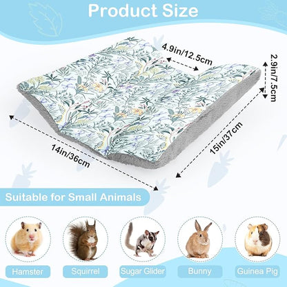 Rabbit Bed 15"X14"Thickened and Soft Bunny Bed Washable Cuddle Cushion Plush Mat Double-Sided Plush Small Pet Flop Mat Cotton Pillow for Rabbit