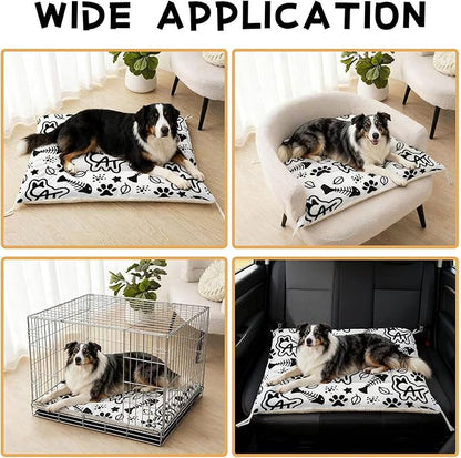 Dog Cat Bed Mat Ultra Soft Fluffy Pet Bed Washable Fashion Dog Crate Beds Comfy Comfy Pet Sleeping Pad Suitable for Pet Raised Bed(30"x26",Cat)
