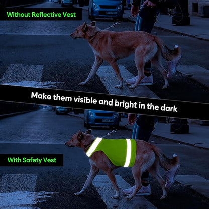 2 Pieces Dog Hunting Vest Reflective Safety Vest Adjustable,High Visibility Jacket Make Your Dog More Visible and Safety from Hunter (Fluorescent Green&Blaze Orange,M)