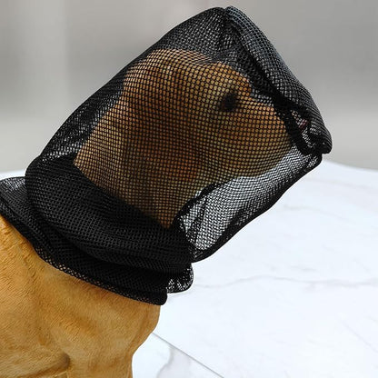 Foxtail Mask Dogs Head Protector, Foxtails Protection for Dogs Adjustable Elastic, Dog Soft Net Mask for Outdoor Hiking Camping, Breathable Mesh Muzzles for Dog, Black, XS