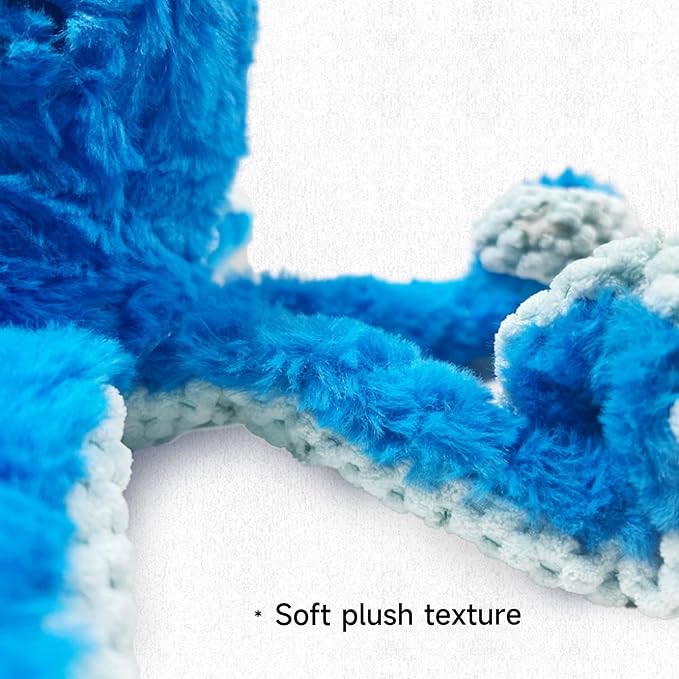 TRAVEYO Blue Octopus Dog Toys with Squeaker, Interactive Pet Toys for Dogs and Cats, Dog Treat Toys with Soft Rope Tentacles with Treat Hiding Pockets, 14.17 Inches
