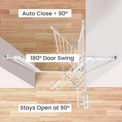 BalanceFrom Easy Walk-Thru Baby and Pet Safety Gate with Hold-Open and Auto-Close – Adjustable Steel Barrier for Stairs, Doorways, and Hallways, No Drilling Installation