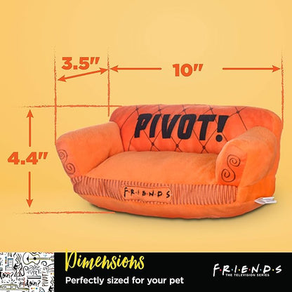 Warner Bros Friends the TV Show Dog Toy, Orange Sofa Pivot Couch from Friends TV Show Stuffed Animal Dog Toy, Merchandise Plush Dog Toy, 10"