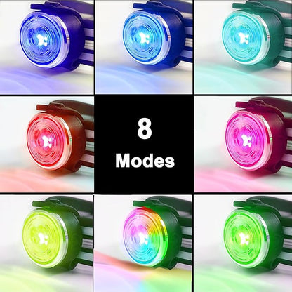 Tubasion 2-Pack Dog Lights for Night Walking, Upgraded 8 Modes Rechargeable Dog Collar Lights for Nighttime Clip On, IPX6 Waterproof and Silicone Band Safety Lights for Dog Collars