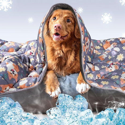 Leekalos Dog Cooling Mat - Summer Pet Cooling Pad for Cats & Dogs, Portable & Home Use