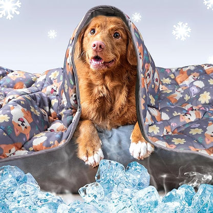 Leekalos Pet Cooling Mat: Dog & Cat Summer Blanket - Portable & Reusable, Keeps Pets Cool Indoors & Outdoors