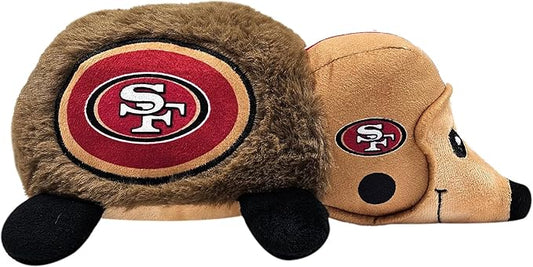 NFL SAN Francisco 49ERS Plush Hedgehog Toy for Dogs & Cats, Cool Soft Pet Toy for Fun and Interactive Play, Dog Chew Toy with Squeaker, Licensed Hot Pet Toy