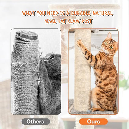 4 PCS M8 Cat Scratching Post Replacement, 15.7 x 3.1 Inch Sisal Pole Cat Tree Replacement Post with Screws, Refill Scratcher Posts for Indoor Kitten Tree Tower Spare Cat Furniture Protector