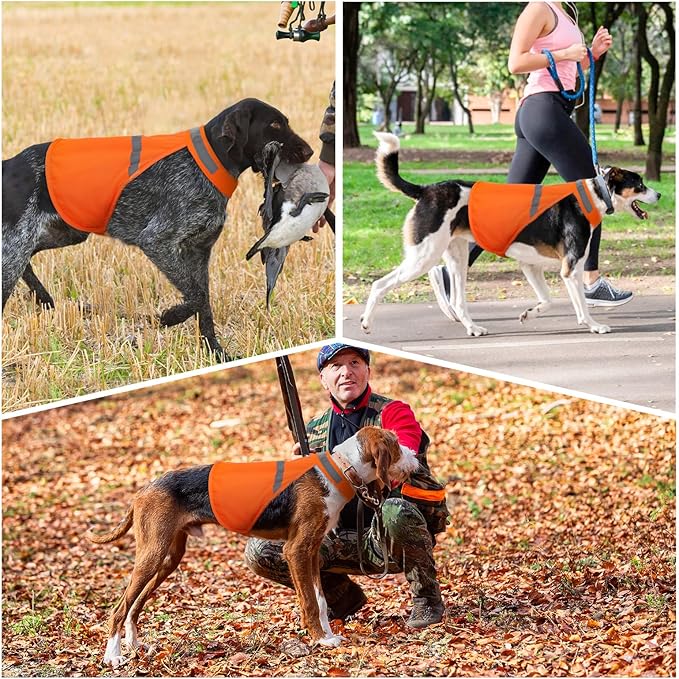 Dog Jacket High Visibility Safety Reflective Dog Vest for Small Medium Large Dogs (X-Large, Orange)