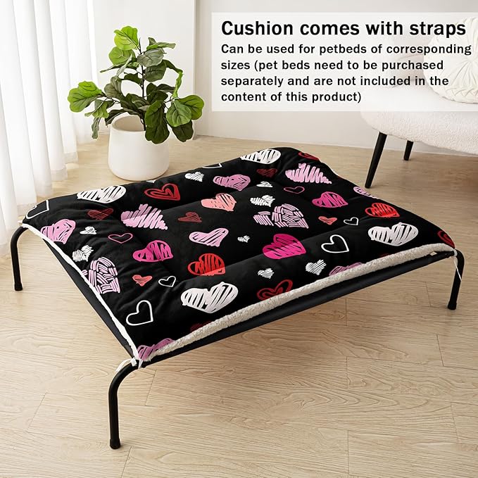 Dog Cat Bed Mat Ultra Soft Fluffy Pet Bed Washable Fashion Dog Crate Beds Comfy Comfy Pet Sleeping Pad Suitable for Pet Raised Bed(42"x32",Heart)