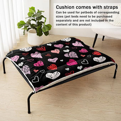 Dog Cat Bed Mat Ultra Soft Fluffy Pet Bed Washable Fashion Dog Crate Beds Comfy Comfy Pet Sleeping Pad Suitable for Pet Raised Bed(42"x32",Heart)