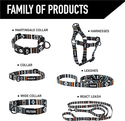 Wolfgang Heavy Duty, Adjustable Dog Collar with Quick Release Nylon Buckle for Walking & Training, NewMoon Print, Medium