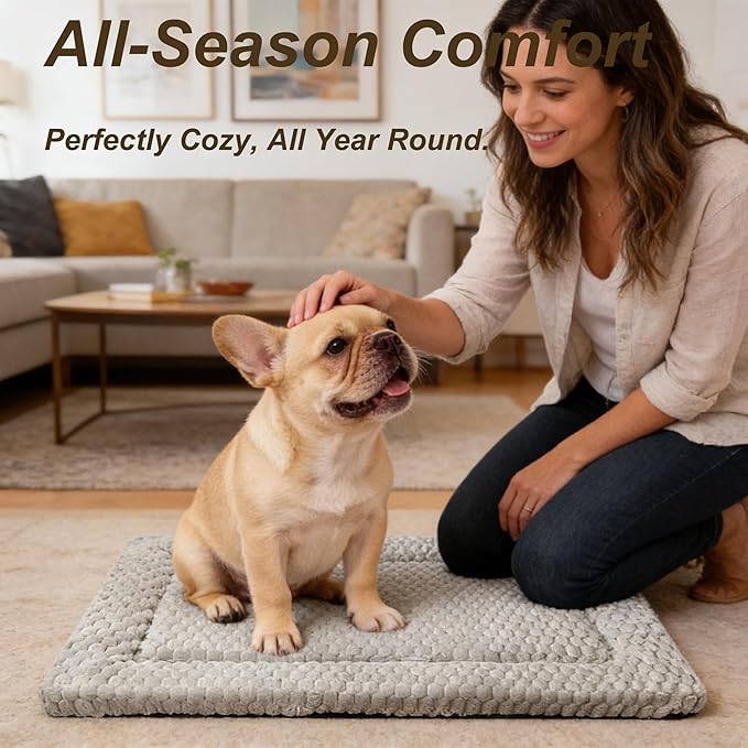 Dog Bed Mat (Light Brown, S(24"*18"*1.5"))