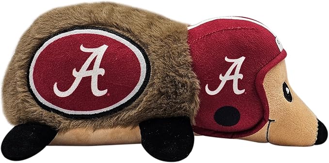 NCAA Alabama Crimson Tide Plush Hedgehog Toy for Dogs & Cats, Cool Soft Pet Toy for Fun and Interactive Play, Dog Chew Toy with Squeaker, Licensed Hot Pet Toy