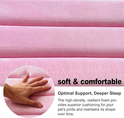 Dog Crate Pad, Ultra Soft & Anti-Slip Kennel Mat, Secure Fit for Metal Crates & Dog Cages, Washable Cozy Bed for Small Medium Large Dogs (Pink, L(34"*20"*1.5"))