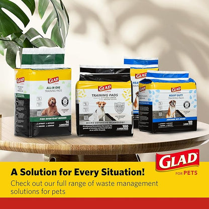 Glad for Pets Black Charcoal Puppy Pads, All-in-One | Puppy Potty Training Pads That Absorb & NEUTRALIZE Urine Instantly | New & Improved Quality Puppy Pee Pads, 14 Count - 2 Pack