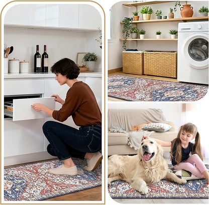 Ileading Anti Fatigue Kitchen Rugs Sets of 2 Cushioned Kitchen Mats for Floor Waterproof Kitchen Mat Set Non Slip Comfort Standing Mat for Kitchen, Office, Sink, Laundry