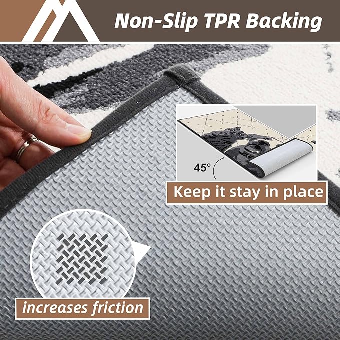COSY HOMEER Dog Door Mat 24"x36" Dirt Trapper Entryway Rugs Absorbent Funny Welcome Mat Washable Non Slip Entry Rugs,Grey