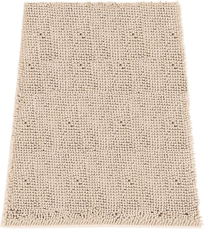 Absorbent Dog Door Mat for Muddy Paws, 48" x 30" Chenille Indoor Mats for Entryway, Trap Dirt Front Door Mat Indoor Entrance Washable Non Slip Soft Beige