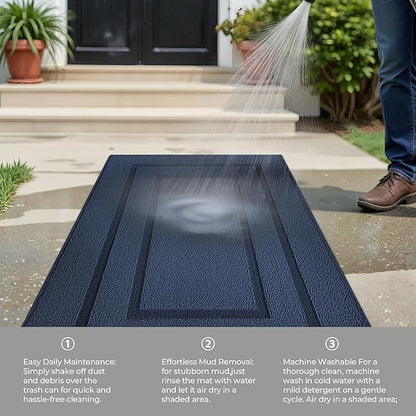 GRANNY SAYS Kitchen Mats for Floor Resist Dirt Kitchen Rugs Non Slip Washable, Long Rug Runner for Sink Laundry Thick Durable Polypropylene Comfort Standing, 47" x 20", Deep Blue