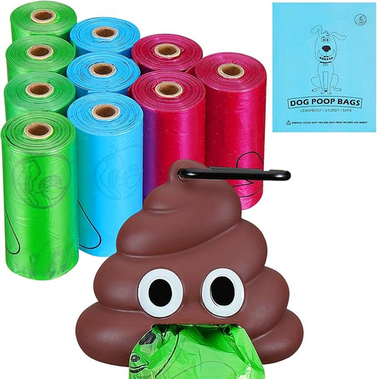 Letalong Dog Poop Bag With Holder, 150 Counts Scented Doggie Waste Bags With 1 Dispenser, Pet Poop Bags Rolls For Doggy