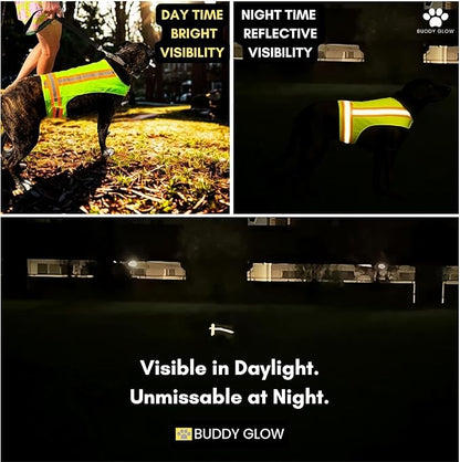 Reflective Dog Vest. High Visibility Yellow Safety Vest for Outdoors. Safeguard Your Dog with Easy to wear Adjustable and Breathable Reflective Gear for Toy or Tiny Breeds (X-Small)