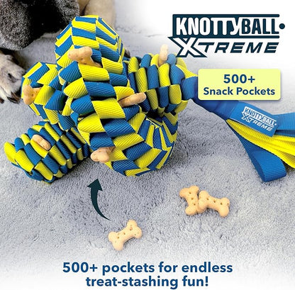 Race&Herd KnottyBall Xtreme Snuffle Ball for dogs, Interactive Dog Puzzle Toy for Dogs, Stimulating Dog Toys for Boredom, Treat Puzzle Toys for Dogs Enrichment, Snuffle Treat Dispensing Smart Dog Toys