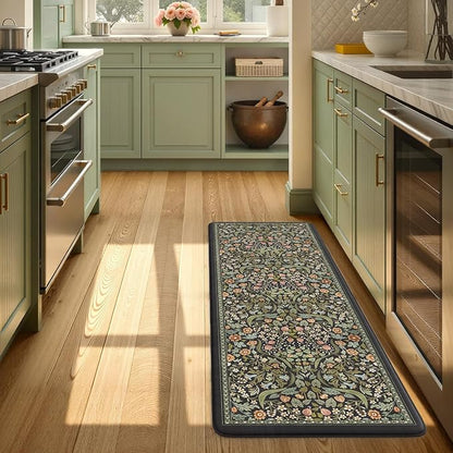 Collive Kitchen Mats Cushioned Anti Fatigue, Non Slip Waterproof Kitchen Floor Mat Black Sink Rug, Modern Comfort Desk Standing Rugs for Bedroom, Office, Laundry, 24''x59''