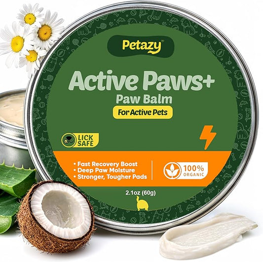 Active Paws+ Dog Paw Balm for Dogs – Paw Protection for Walking, Hiking & Running, Prevents Cracks & Wear, Natural Paw Wax with Beeswax, Shea Butter, Coconut Oil, Aloe Vera, & Vitamin E