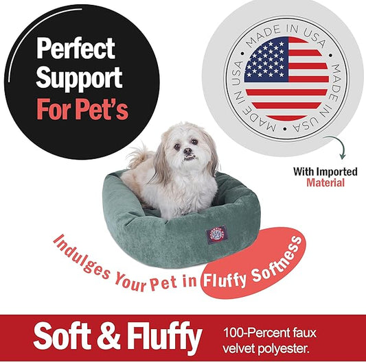 Majestic Pet Villa 24 Inch Shredded Memory Foam Dog Bed for Small Sized Dog 24x19x7 Inch–Orthopedic Pet Bed - Washable Small Puppy Mat with Head Support-Azure