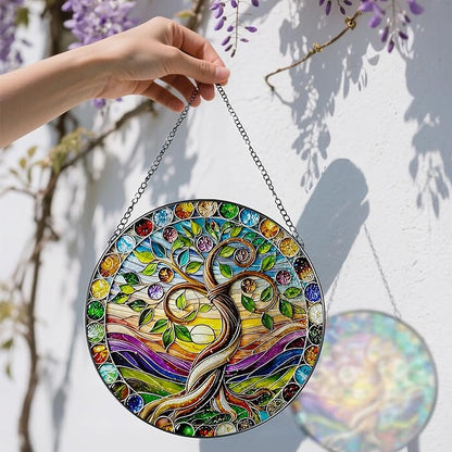 8″ Tree of Life Suncatcher, Stained Glass Window Hanging & Ornament, Boho Decor, Holiday & Christmas Ornaments | Gifts for Christmas, Holiday Presents, Gift Exchange, Gift Ideas