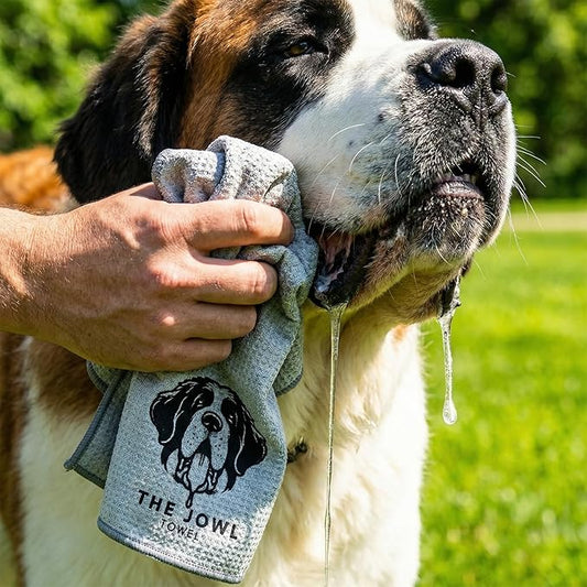 Jowl Towel with Hook, Attaches to Leash for Large Dogs, 1PC