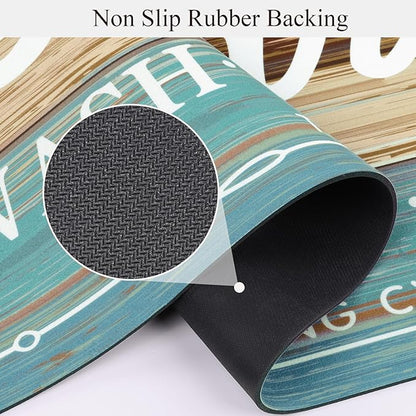 Pauwer Laundry Room Rug Runner 20"x60" Waterproof Rubber Laundry Mat Non Slip Kitchen Mats for Floor Washable Floor Mat Runner Rug for Farmhouse Mudroom Washroom Bathroom Decor