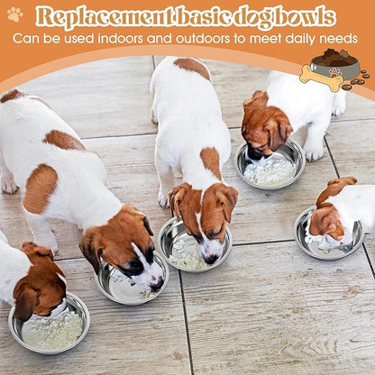 Zhehao 30 Pcs Stainless Steel Dog Bowls Bulk Metal Dog Food and Water Container Replacement Lightweight Pet Bowl for Cage Kennel and Crate(23 oz)