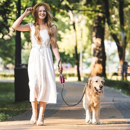 Dog Poop Bag Holder for Leashes - Dog Poop Bag Dispenser and Treat Holder with 2 Waterproof Pouches for Pet Waste Bags and Walking Accessories + 1 Free Roll - Leashrr 2.0 (Purple)