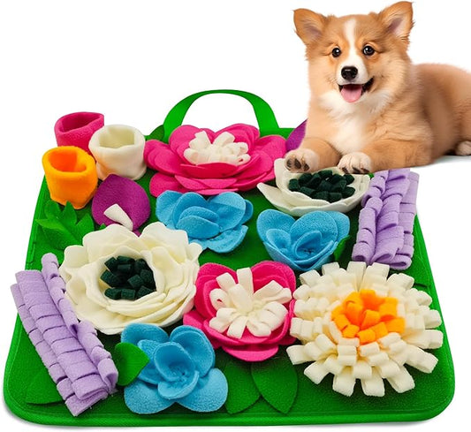 Snuffle Mat for Dogs Sniffing Feeding Mat for Small and Medium Breed Dogs and Cats Non-Slip/Portable/Durable Interactive Puzzle Pet Puppies Toys Encourages Natural Foraging Skills