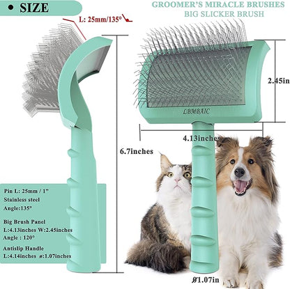 Super Dense Soft Brush for Thick and Long Fur - Doodle Grooming Brush for Fluff, Shedding, Tangles on Goldendoodles - 25mm (1")