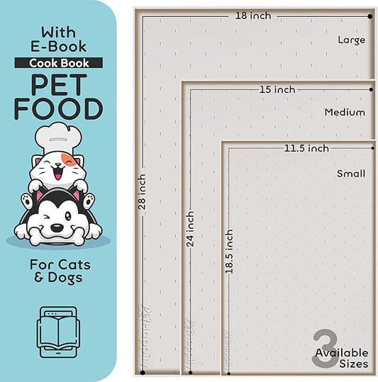 Dog Food Mat - 24x15 Raised Edges Dogs Mat for Food and Water Prevent Spill, Waterproof Cat Food Mats Protect Floors, Easy Clean Dog Bowl Mats for Food and Water, Silicone Pet Feeding Placemats Mist