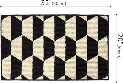 GRANNY SAYS Kitchen Mats for Floor, Kitchen Rugs Non Slip Washable, Runner Rugs for Kitchen Floor, 32" x 20", Stain Resistant Comfort Standing Mat Made of 100% Polypropylene, Black
