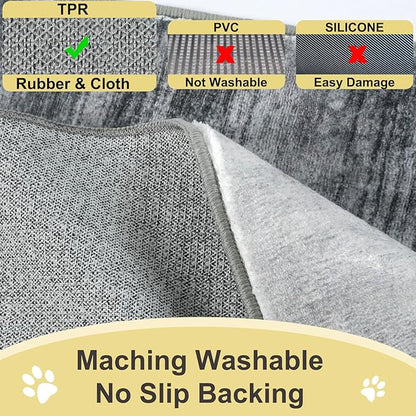 COMSLE Door Mat Soft Absorbent Indoor Front Entryway Rug Machine Washable Entrance Mats for Muddy Paws Non Slip Throw Rugs 24" x 36" Doormat for Inside Foyer Bedroom - Gray